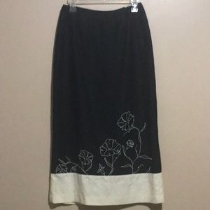 B. Moss Long Straight Black Skirt size 4
